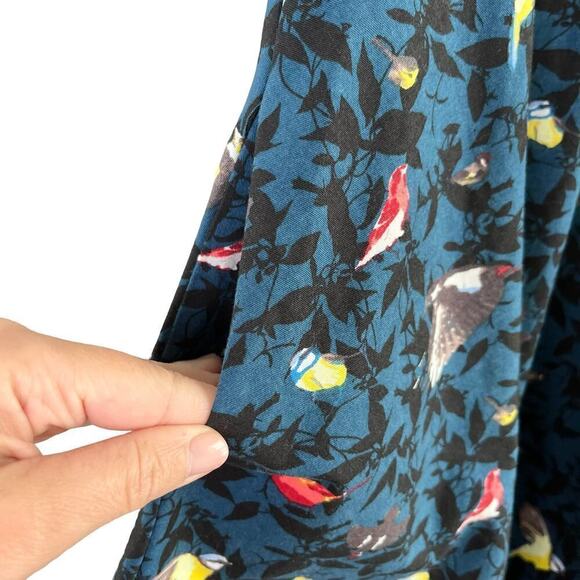 Lindy Bob Ophelia Blue Bird Print Fit & Flare Dress Retro 50s Pinup, Size XS - Picture 7 of 13